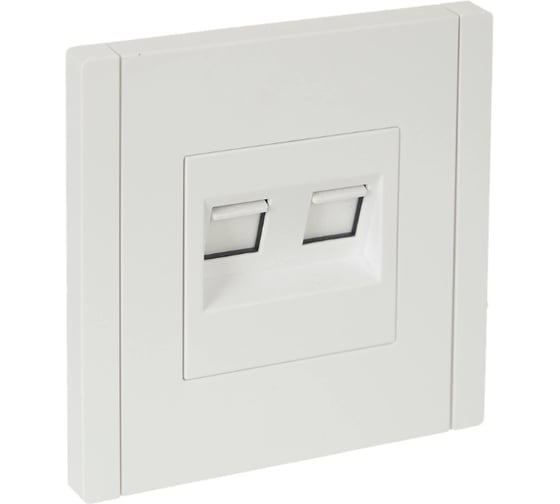 Изображение товара Двойная розетка RJ11+RJ45 IEK FORTEPIANO категория 5E FP235 белый FP-KT20-O-1-K01