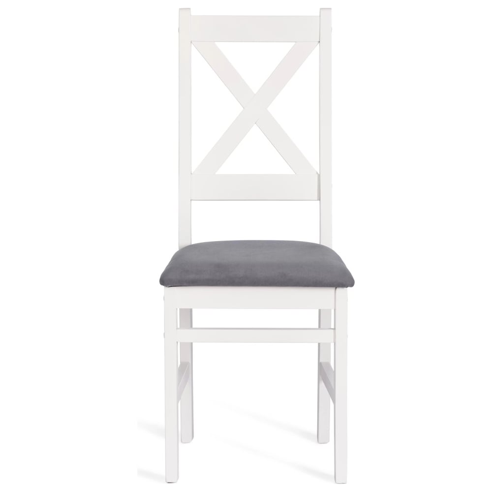 Изображение товара Стул Tetchair 2 шт CROSSMAN NEW, Многослойный березовый шпон, 41x40x100 см, white/велюр темно-серый 21626