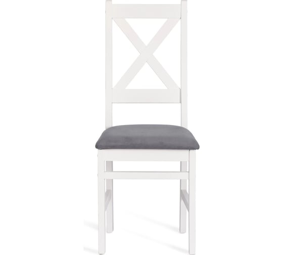 Изображение товара Стул Tetchair 2 шт CROSSMAN NEW, Многослойный березовый шпон, 41x40x100 см, white/велюр темно-серый 21626