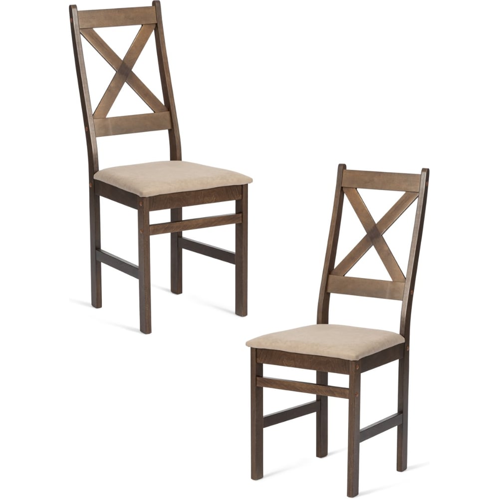 Изображение товара Стул Tetchair 2 шт CROSSMAN NEW, Многослойный березовый шпон, 41x40x100 см, cappuchino/велюр бежевый 21625