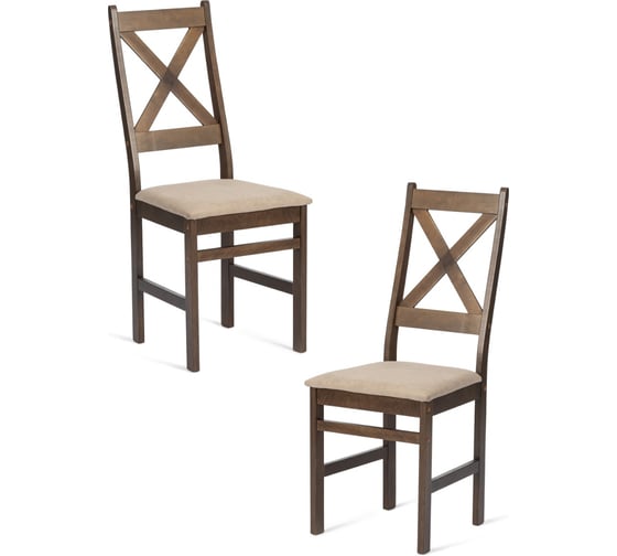 Изображение товара Стул Tetchair 2 шт CROSSMAN NEW, Многослойный березовый шпон, 41x40x100 см, cappuchino/велюр бежевый 21625