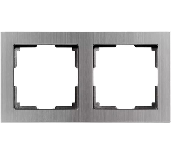 Изображение товара Рамка 2-местная Smartbuy пластик, серый никель, "Нептун" SBE-06gn-Metal-FR-2