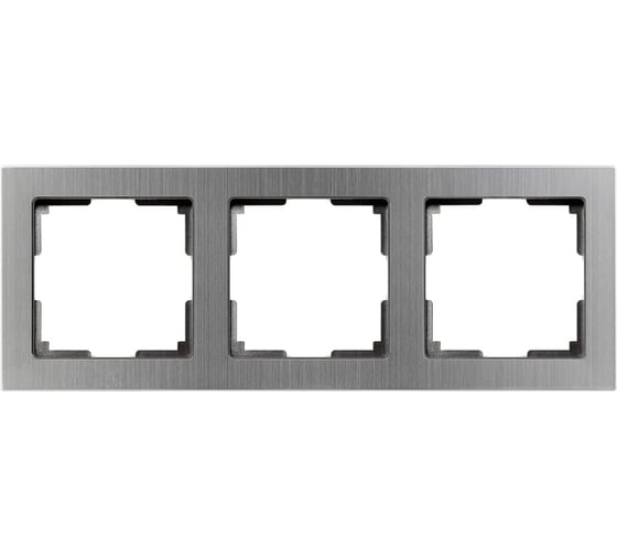 Изображение товара Рамка 3-местная Smartbuy пластик, серый никель, "Нептун" SBE-06gn-Metal-FR-3