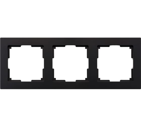 Изображение товара Рамка 3-местная Smartbuy пластик, черная, "Нептун" SBE-06b-Plastic-FR-3
