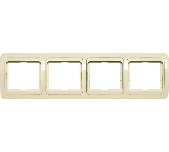 Изображение товара Рамка 4-местная Smartbuy горизонтальная, бежевая, "Марс" SBE-02i-00-FR-4