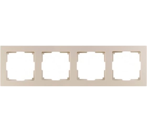Изображение товара Рамка 4-местная Smartbuy пластик, бежевая, "Нептун" SBE-06i-Plastic-FR-4