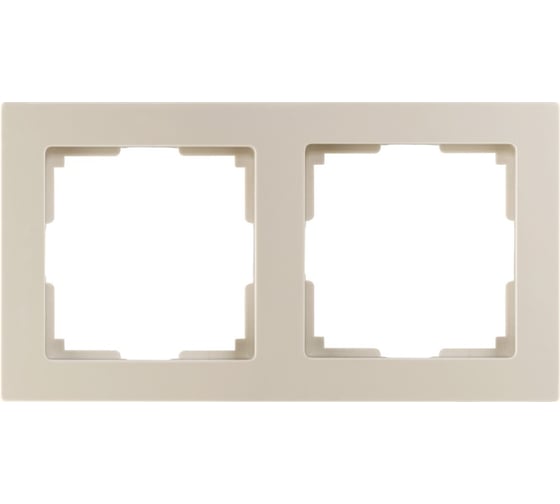 Изображение товара Рамка 2-местная Smartbuy пластик, бежевая, "Нептун" SBE-06i-Plastic-FR-2