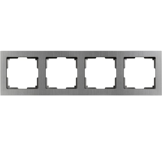 Изображение товара Рамка 4-местная Smartbuy пластик, серый никель, "Нептун" SBE-06gn-Metal-FR-4