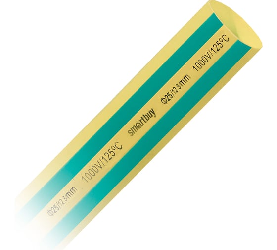 Изображение товара Термоусаживаемая трубка Smartbuy 25/12,5, желто-зеленая, 1 метр, 10 шт SBE-HST-25-yg