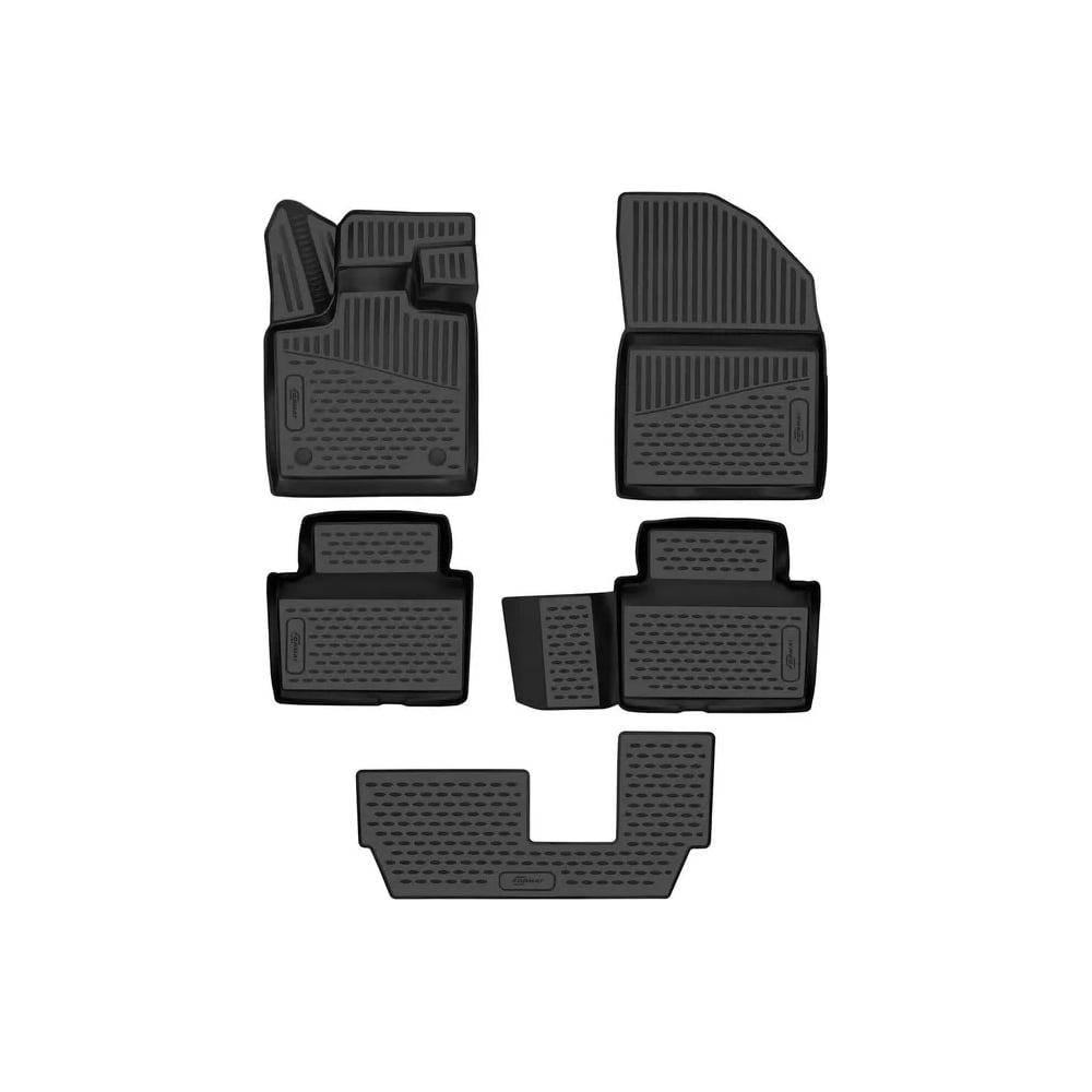 Изображение товара Коврики 3D в салон FORMAT для EXEED VX 2021, 5 шт, полиуретан, черный