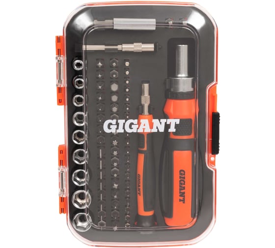 Изображение товара Реверсивная отвертка Gigant с набором насадок 68 предметов GBS-68