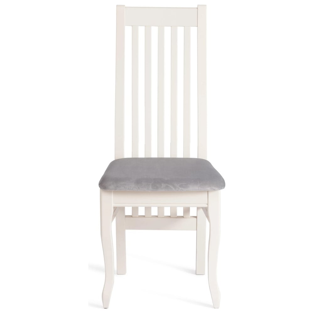 Изображение товара Стул Tetchair DOLCE мягкое сидение бук, 40x46x100 см, ivory white, велюр Tenerife Ultimate grey 20673