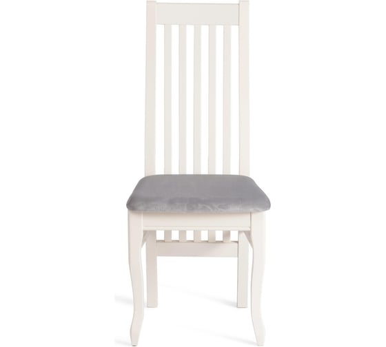 Изображение товара Стул Tetchair DOLCE мягкое сидение бук, 40x46x100 см, ivory white, велюр Tenerife Ultimate grey 20673