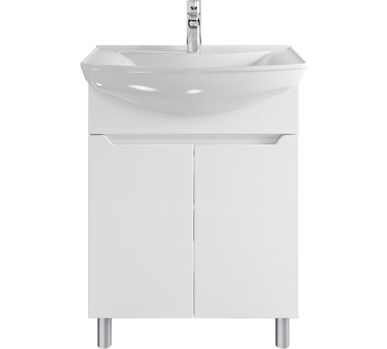 Изображение товара Тумба напольная Sanstar bianca 65 с раковиной лагуна 65 (комплект) для ванной комнаты белая 237.1-1.5.1.К