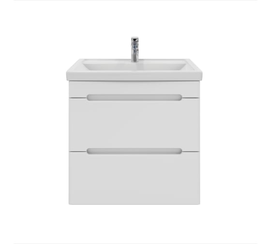 Изображение товара Тумба подвесная Sanstar Адель 60 с раковиной Фостер 60 (комплект) для ванной комнаты, белая 171.1-1.4.1.К