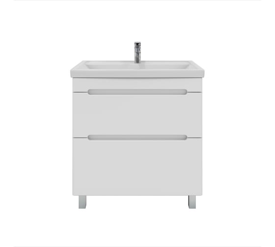 Изображение товара Комплект: Напольная тумба Sanstar Адель 80, 2 ящика, мебельный умывальник Фостер 80 170.1-1.4.1.КФОС