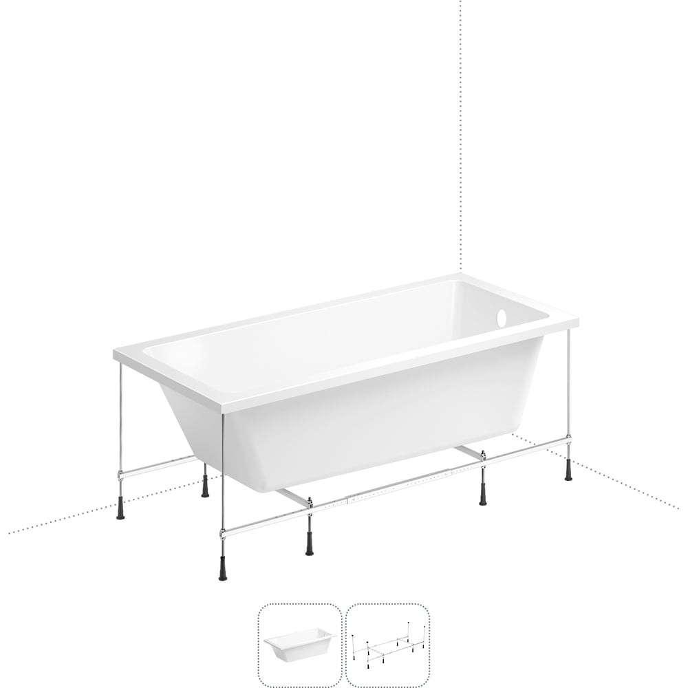 Изображение товара Акриловая ванна Wellsee FreeDom 150x80 см встраиваемая