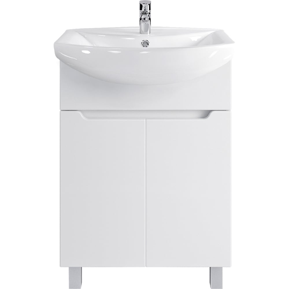 Изображение товара Комплект напольной тумбы Sanstar Лайн 60 с мебельным умывальником Грация 60