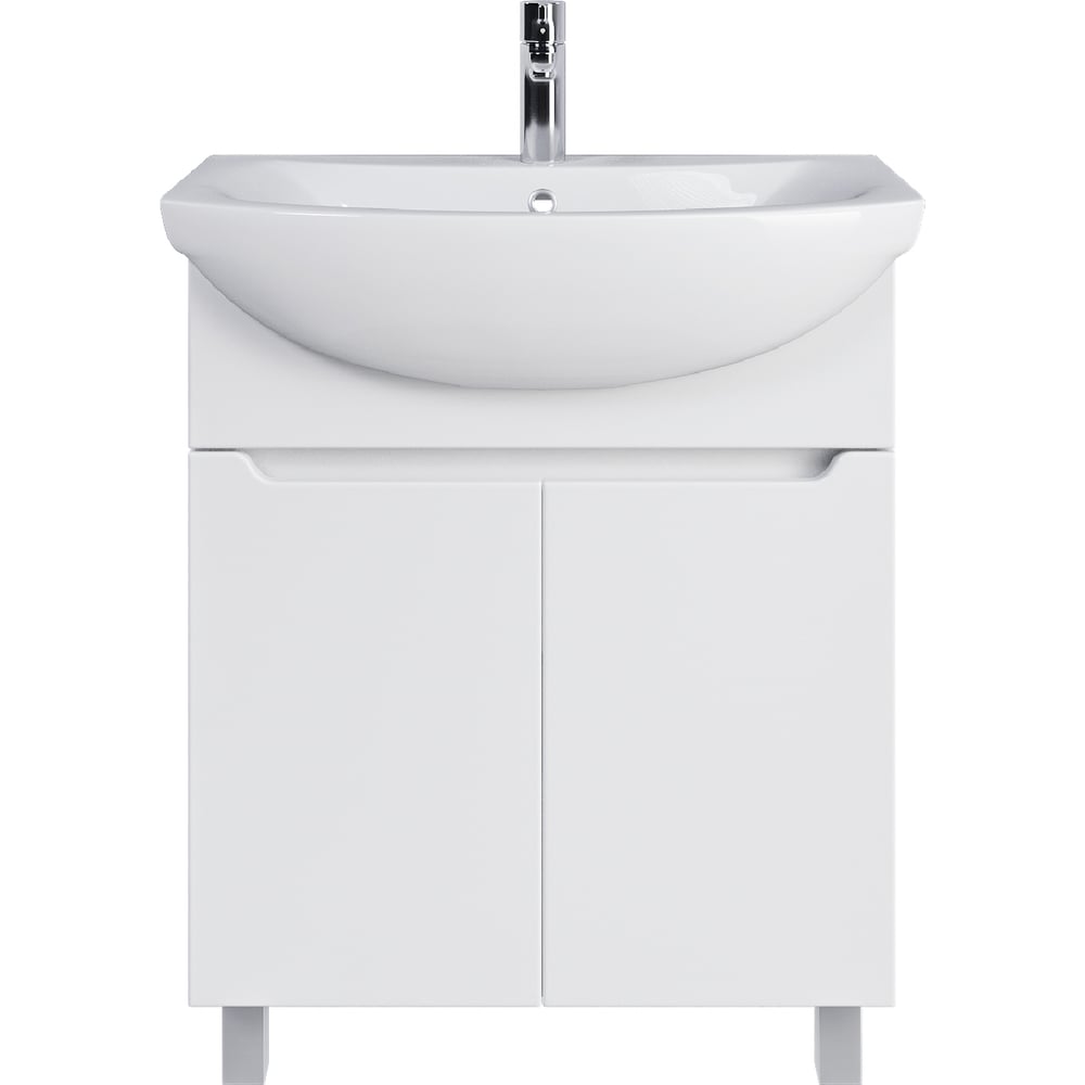 Изображение товара Комплект напольная тумба Sanstar Line 70 с раковиной Балтика 70 белый глянец