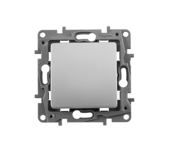 Изображение товара Выключатель Legrand кнопочный одноклавишный Legrand Etika с нормально-открытым/нормально-закрытым контактом 6А 250В безвинтовые зажимы алюминий 672414