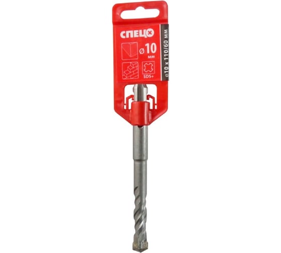 Изображение товара Бур по бетону Спец SDS+ мм хвостовик 50мм пластиковая клипса 0210005 СПЕЦ-0210005
