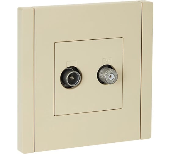 Изображение товара Двойная розетка TV+SAT IEK FORTEPIANO FP438 ваниль FP-AF20-O-K10