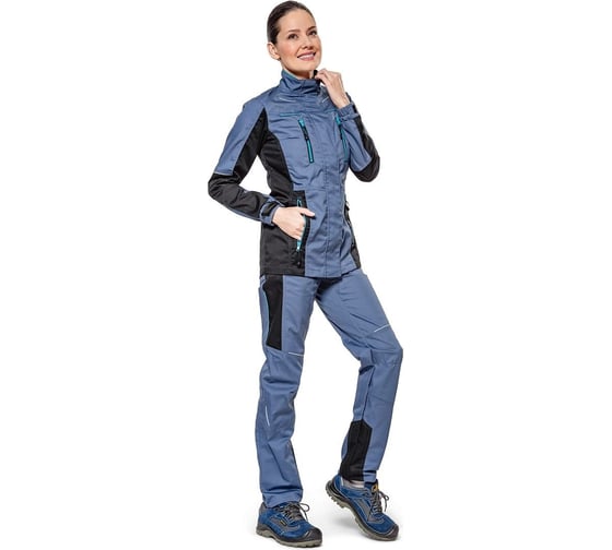 Изображение товара Костюм женский Эксперт Спецодежда "Кранц" маренго/черный/голубой, размер 52-54, рост 158-164 6446000075442