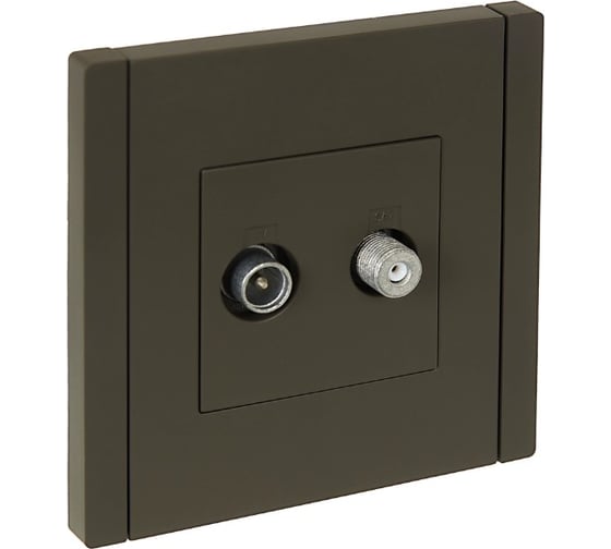 Изображение товара Двойная розетка TV+SAT IEK FORTEPIANO FP338 серый FP-AF20-O-K03