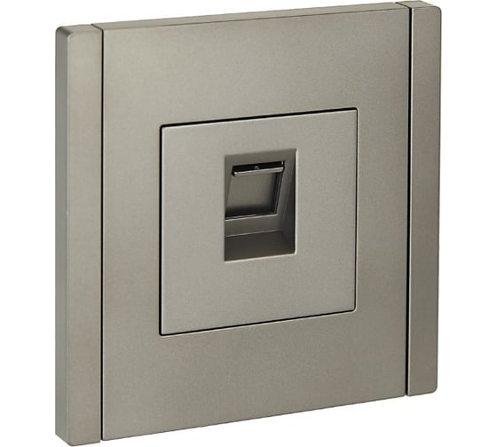 Изображение товара Розетка компьютерная IEK FORTEPIANO RJ45 категория 5E FP532 сталь FP-K10-1-K46