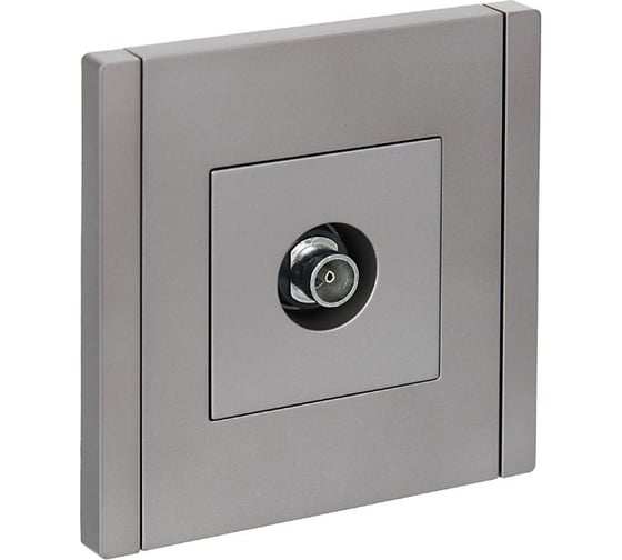 Изображение товара Розетка TV оконечная IEK FORTEPIANO FP528 сталь FP-A10-O-K46