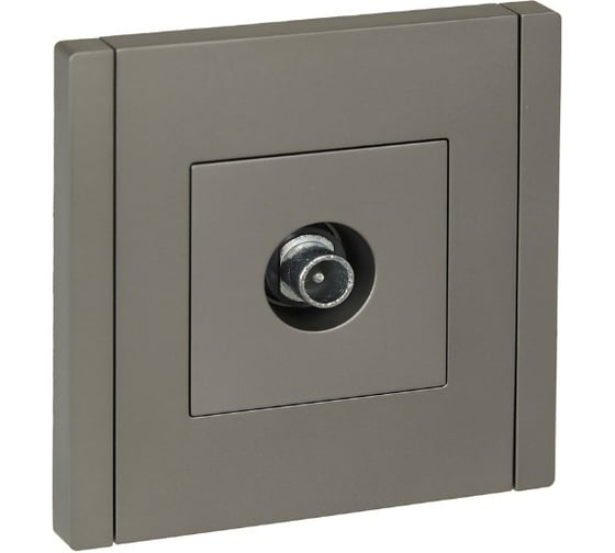 Изображение товара Розетка TV проходная IEK FORTEPIANO FP529 сталь FP-A10-P-K46