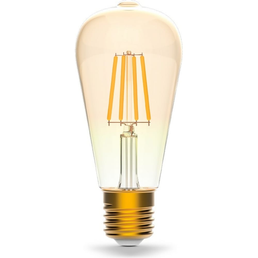 Купить Светодиодная филаментная лампа gauss smart home dim e27 st64 golden 7вт 1/10/40 1290112