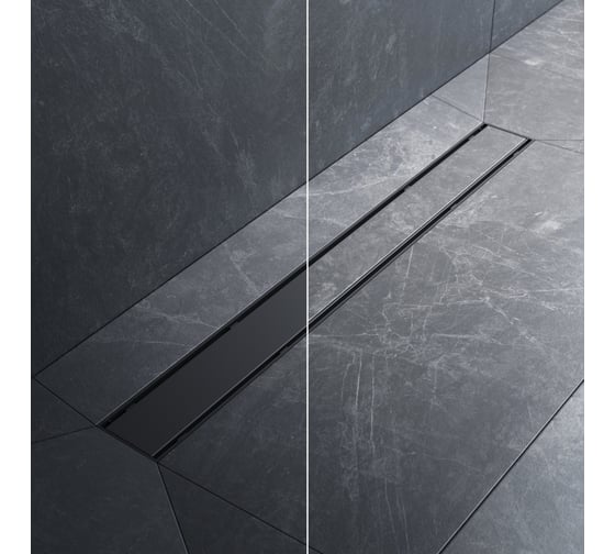 Изображение товара Линейный трап для душа AM.PM PrimeFlow универсальный затвор Tile 70см цвет черн мат W02SC-U11-070-04BM