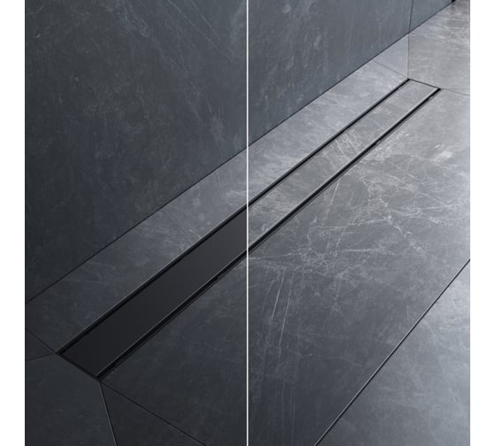 Изображение товара Линейный трап для душа AM.PM PrimeFlow универсальный затвор Tile 90см цвет черный мат W02SC-U11-090-04BM