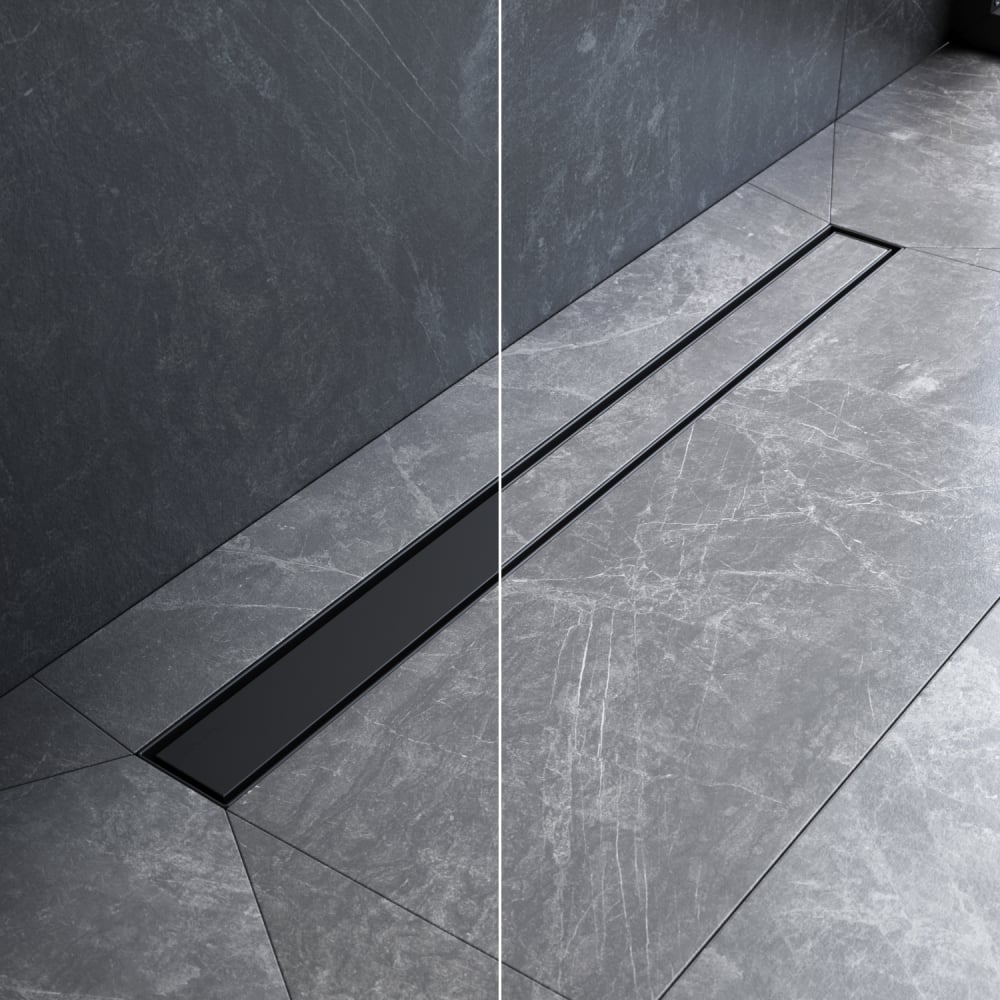 Изображение товара Линейный трап для душа AM.PM MasterFlow 80 см черный мат универсальный затвор