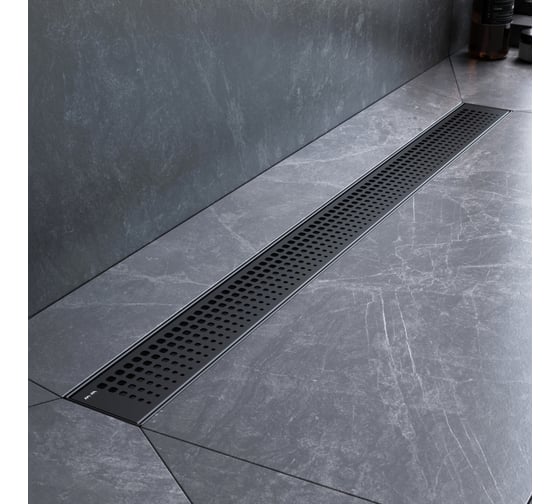 Изображение товара Линейный трап для душа AM.PM MasterFlow универсальный затвор Cut Gradient 80см цвет черный мат W01SC-P11-080-01BM