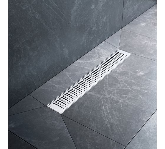 Изображение товара Линейный трап для душа AM.PM MasterFlow универсальный затвор Cut Gradient 50см цвет сталь мат W01SC-P11-050-01SB