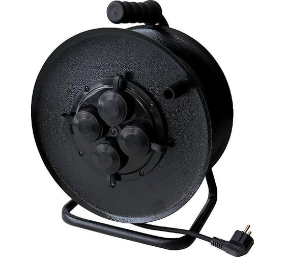 Изображение товара Удлинитель металлический Topfort КГ 3x2,5 кв.мм 50м 16А 4 гнезда с/з.,с/загл.,IP44 1959693