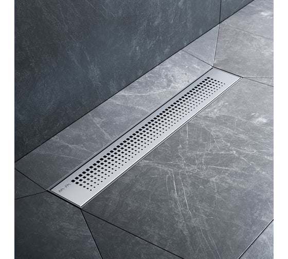 Изображение товара Линейный трап для душа AM.PM PrimeFlow универсальный затвор Cut Gradient 50см цвет сталь мат W02SC-P11-050-01SB