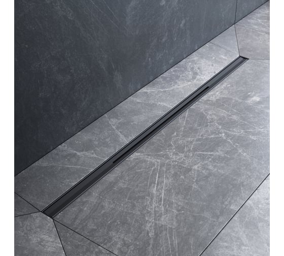 Изображение товара Линейный трап для душа AM.PM MasterFlow универсальный затвор Slim line 80см цвет черный мат W01SC-S11-080-05BM
