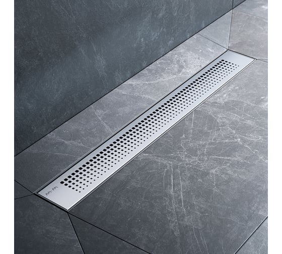 Изображение товара Линейный трап для душа AM.PM PrimeFlow универсальный затвор Cut Gradient 60см цвет сталь мат W02SC-P11-060-01SB