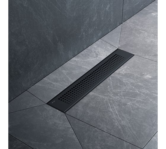 Изображение товара Линейный трап для душа AM.PM PrimeFlow универсальный затвор Cut Gradient 40см цвет черн мат W02SC-P11-040-01BM