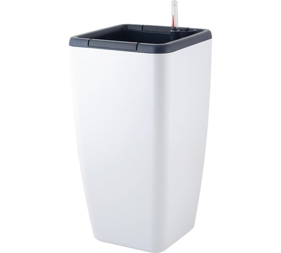 Изображение товара Горшок Blocker 240x240x524 20л. с автополивом, с внутренней вставкой 8 л, квадратный цв. белый 32635