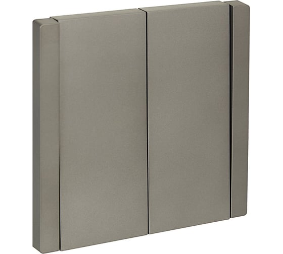 Изображение товара Выключатель 2-клавишный проходной IEK FORTEPIANO 10А FP507 сталь FP-V22-0-10-1-K46