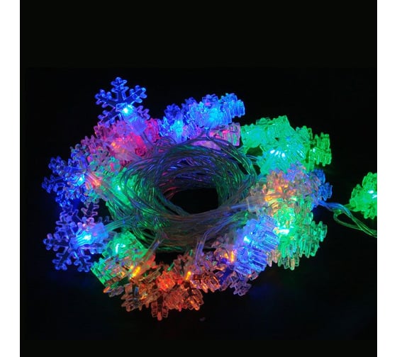 Изображение товара Электрогирлянда Волшебная страна Снежинки SF-100-5-MC 101576