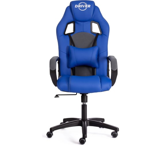 Изображение товара Кресло Tetchair DRIVER 22 кожзам/ткань, синий/серый, 36-39/TW-12 21153