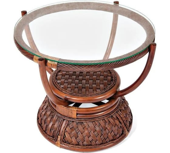 Изображение товара Столик кофейный Tetchair Andrea ротанг, D60x50 см, Pecan Washed античн. орех 8301