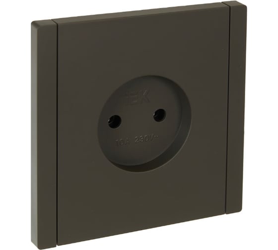 Изображение товара Розетка IEK FORTEPIANO без заземления, без защитных шторок, винтовое крепление, 10А FP318 серый FP-R10-10-K03