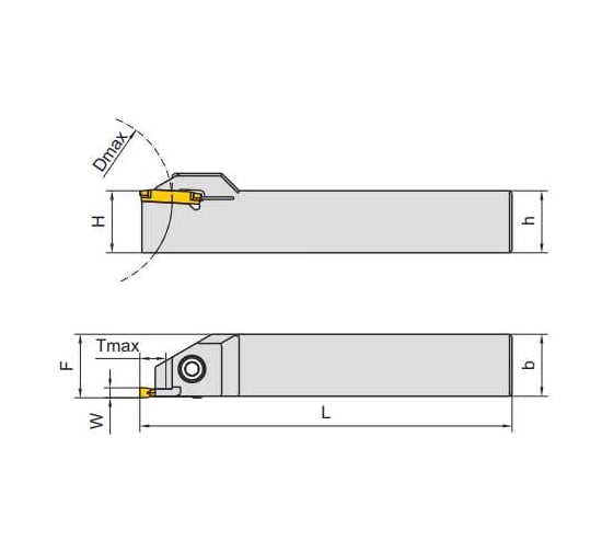 Изображение товара Державка канавочная отрезная GDAR2525M300-22 UARGUS 14 317 184