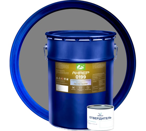 Изображение товара Грунт по металлу Акреп 0199 20кг 0,4кг серый УТ000010779